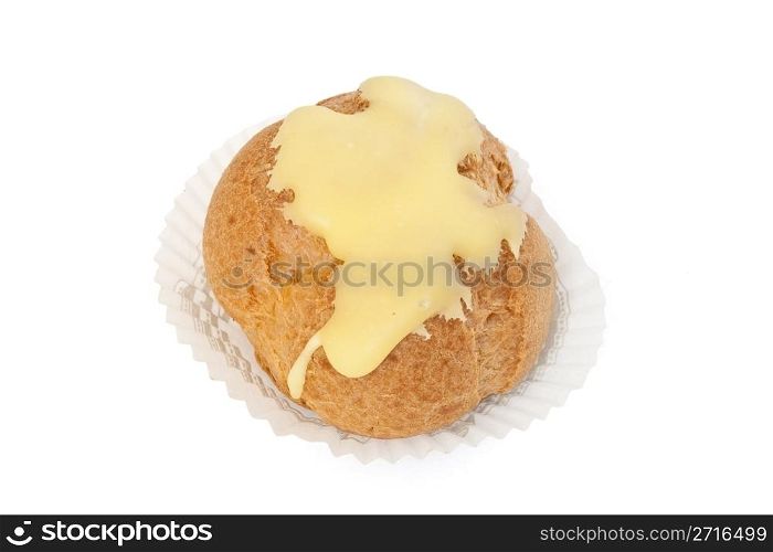cream puff pastry isolated on white background