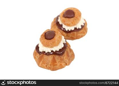 Cream puffs isolated on white background