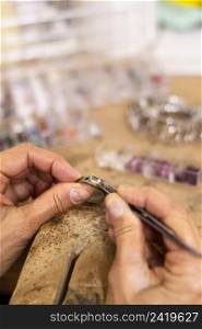 creating ring hard working jeweler concept