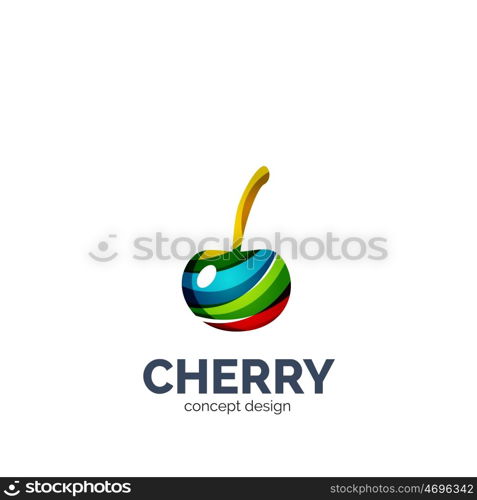 creative abstract cherry fruit logo. creative abstract cherry fruit logo created with waves