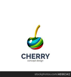 creative abstract cherry fruit logo. creative abstract cherry fruit logo created with waves