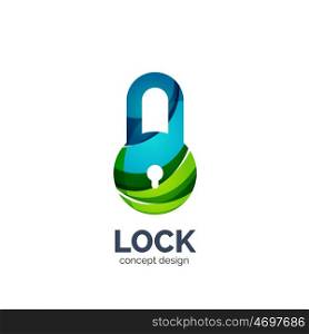 creative abstract lock logo created with lines. creative abstract lock logo created with lines, security concept