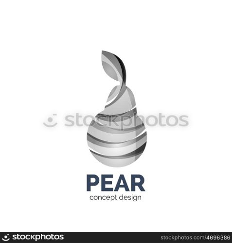 creative abstract pear fruit logo. creative abstract pear fruit logo created with waves