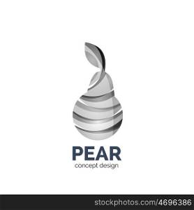 creative abstract pear fruit logo. creative abstract pear fruit logo created with waves