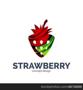 creative abstract strawberry fruit logo. creative abstract strawberry fruit logo created with waves