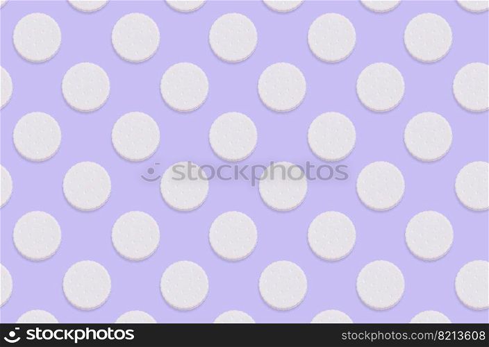 Creative art made with cookies pattern on pastel lilac background. Minimalism flat lay top view. Creative art made with cookies pattern on pastel lilac background