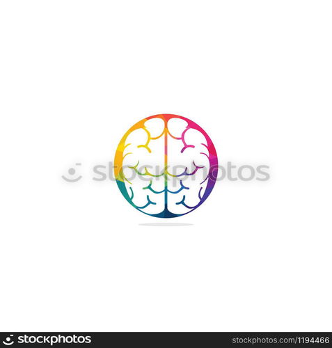 Creative brain logo design. Think idea concept.Brainstorm power thinking brain Logotype icon.