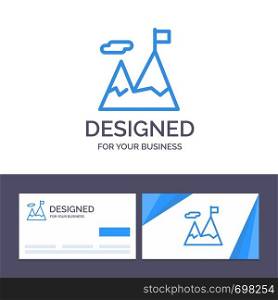 Creative Business Card and Logo template Accomplished, Business, Mission, Motivation Vector Illustration