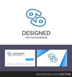 Creative Business Card and Logo template Astrology, Cancer, Zodiac, Greece Vector Illustration