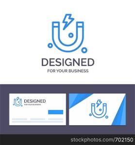 Creative Business Card and Logo template Attraction, Magnet, Science Vector Illustration
