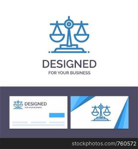 Creative Business Card and Logo template Balance, Ireland, Law Vector Illustration