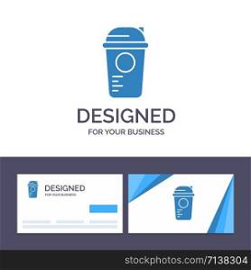 Creative Business Card and Logo template Bottle, Game, Recreation, Sports, Thermo Vector Illustration