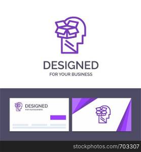 Creative Business Card and Logo template Box, Unbox, Data, User, Male Vector Illustration