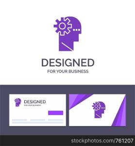 Creative Business Card and Logo template Brain, Process, Learning, Mind Vector Illustration