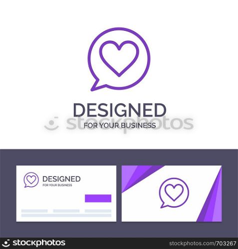 Creative Business Card and Logo template Chat, Love, Heart Vector Illustration