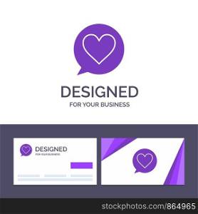 Creative Business Card and Logo template Chat, Love, Heart Vector Illustration