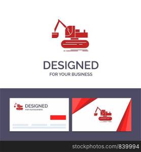 Creative Business Card and Logo template Crane, Construction, Lift, Truck Vector Illustration