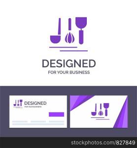 Creative Business Card and Logo template Cutlery, Hotel, Service, Travel Vector Illustration