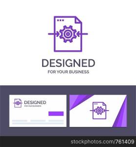 Creative Business Card and Logo template File, Gear, Setting, Arrow Vector Illustration