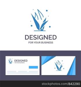 Creative Business Card and Logo template Grass, Grasses, Green, Spring Vector Illustration