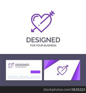 Creative Business Card and Logo template Heart, Arrow, Holidays, Love, Valentine Vector Illustration