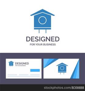 Creative Business Card and Logo template House, Bird, Birdhouse, Spring Vector Illustration