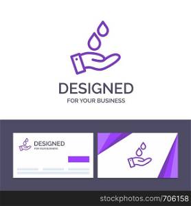 Creative Business Card and Logo template Purified, Water, Energy, Power Vector Illustration