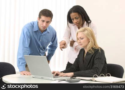 Creative Business Team Working With A Laptop Computer