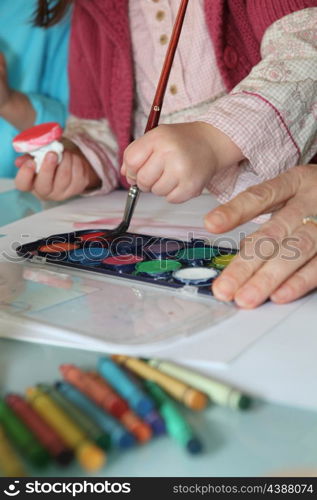 Creative child painting