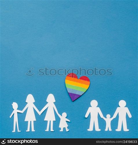 creative composition lgbt family concept with copy space