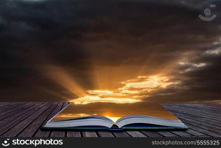 Creative concept image Beautiful Summer sunset sky and cloud formation