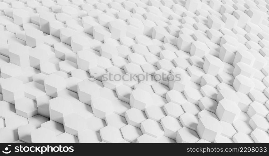 creative geometrical background with white hexagons