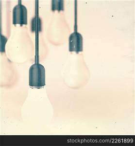creative idea and leadership 3d light bulb as leadership vintage style concept
