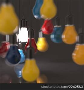 creative idea and leadership concept light bulb as leadership concept
