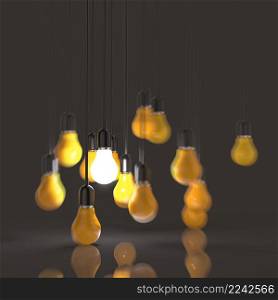 creative idea and leadership concept light bulb as leadership concept