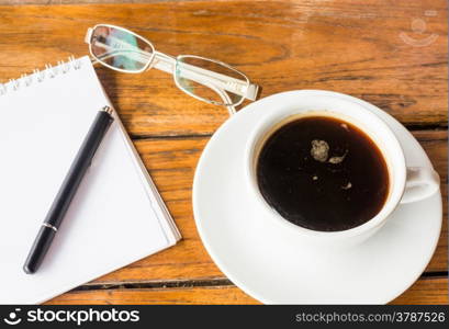Creative idea with cup of coffee, stock photo