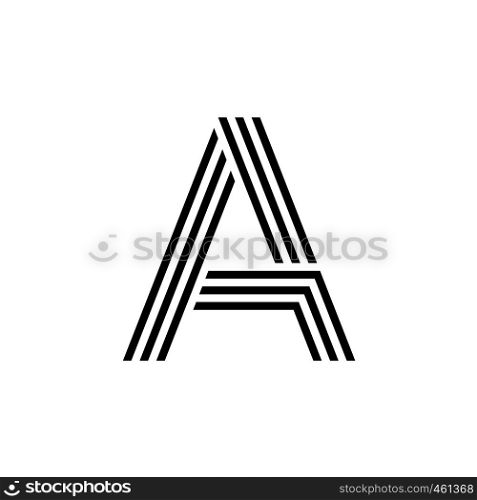 creative initial letter a with geometric three strips logo concept