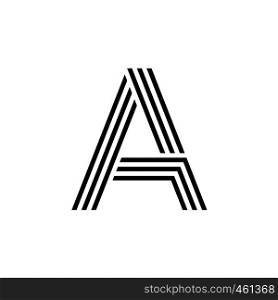 creative initial letter a with geometric three strips logo concept