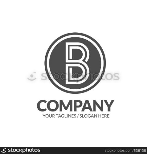 creative initial letter B flat monogram on a circle logo vector