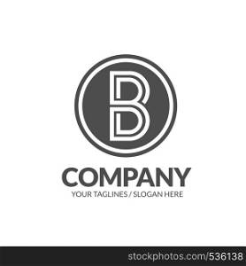 creative initial letter B flat monogram on a circle logo vector