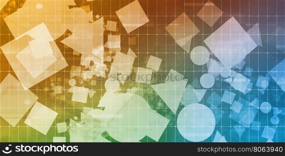 Creative Shapes Abstract on a Layout Grid for Web Design. Creative Shapes Abstract