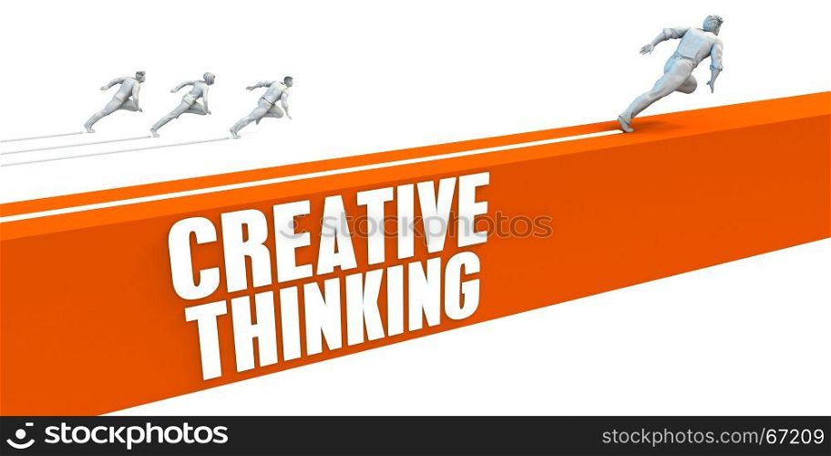 Creative Thinking Express Lane with Business People Running. Creative Thinking