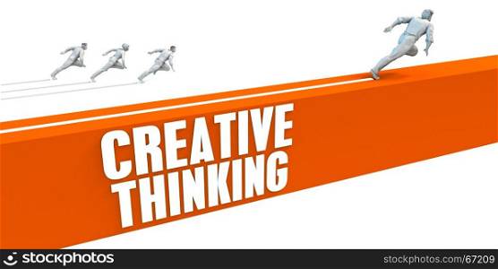 Creative Thinking Express Lane with Business People Running. Creative Thinking