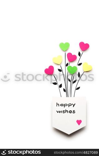 Creative valentines concept photo of a hearts made of paper in a pocket on white background.