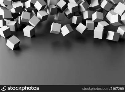 creative wallpaper with grey cubes copy space