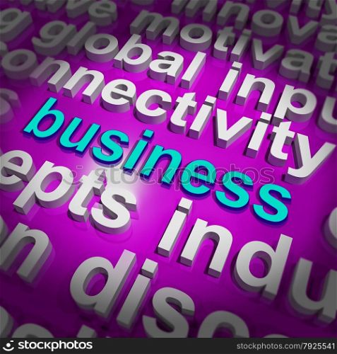 Creative Word Representing Innovative Ideas And Imagination. Business Word Cloud Showing Commercial Trade Or Deal