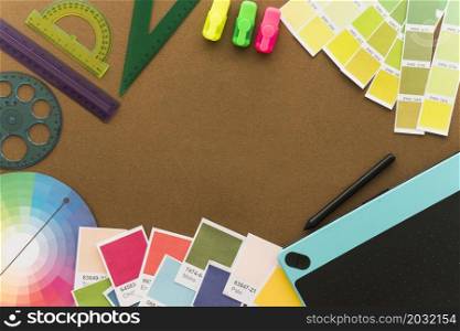 creativity concept with graphic design objects