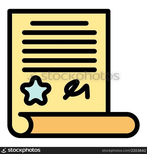 Creativity document icon. Outline creativity document vector icon color flat isolated. Creativity document icon color outline vector