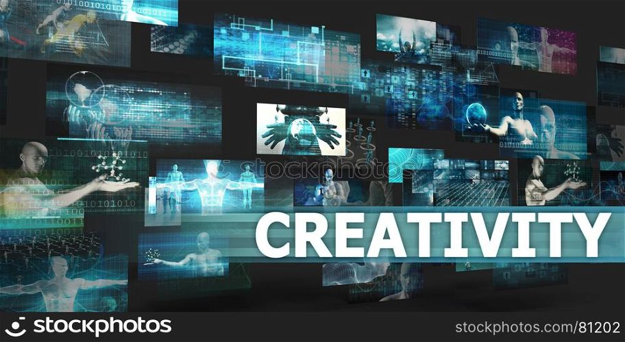 Creativity Presentation Background with Technology Abstract Art. Creativity