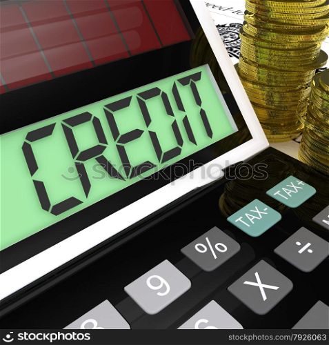 Credit Calculator Showing Financing Borrowing Or Loan